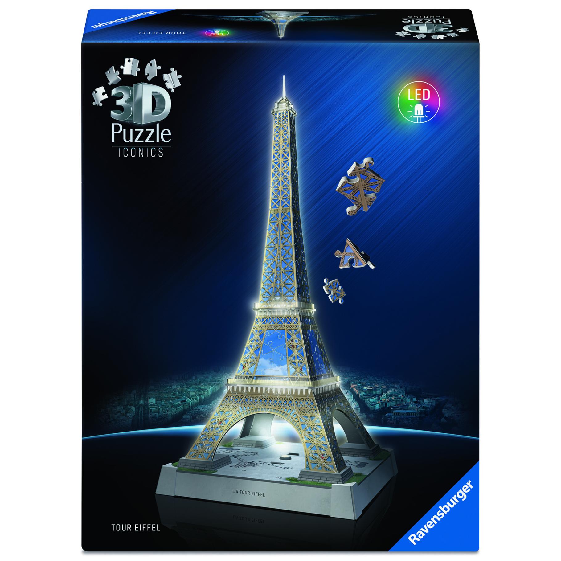 Top1Toys Top1Toys Ravensburger Iconics 3D puzzel Eiffeltoren met licht