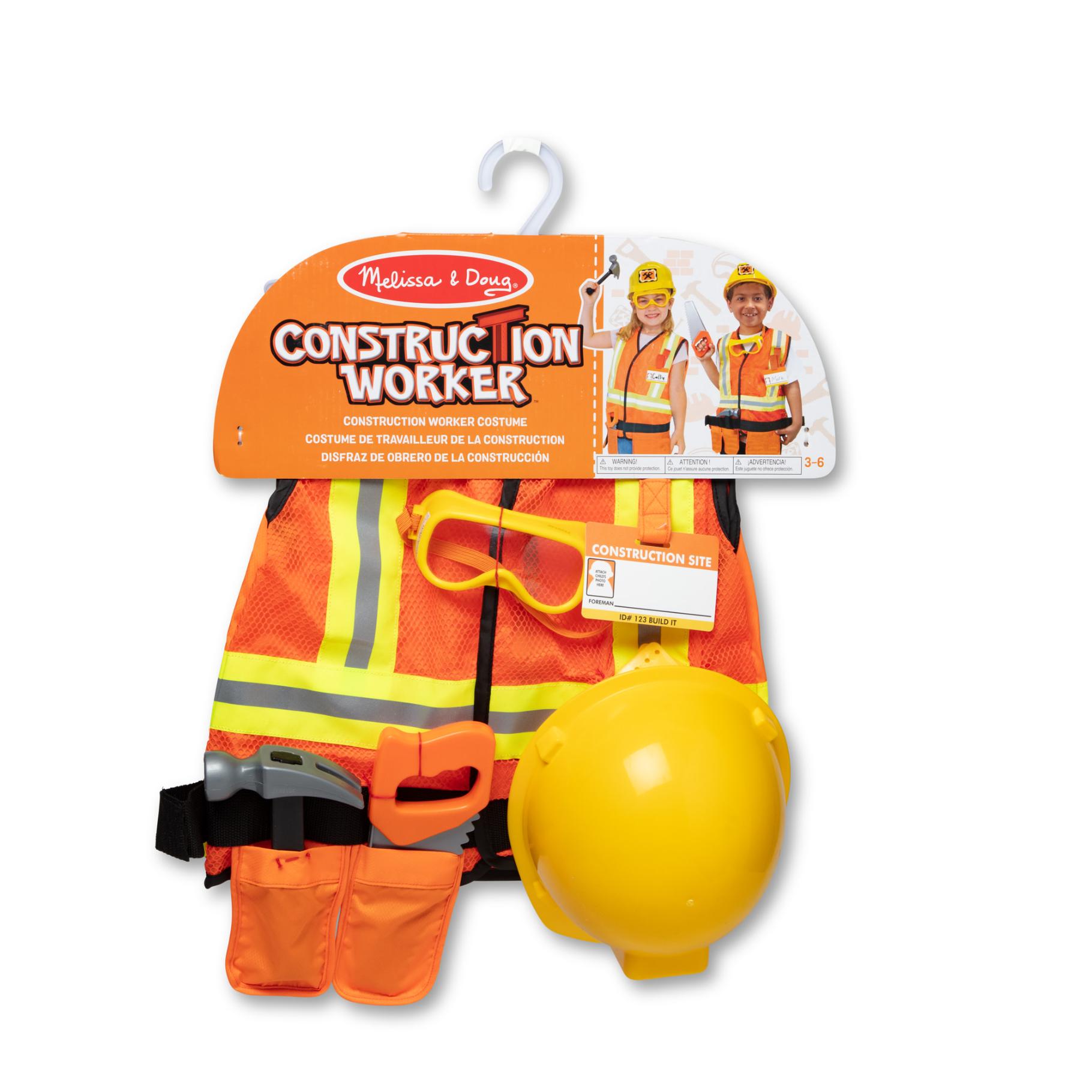 Spinmaster Melissa & Doug Construction Worker Role Play Costume Set