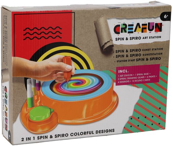 Top1Toys Creafun Spin'n spiro 2 in 1 verf/kleur set