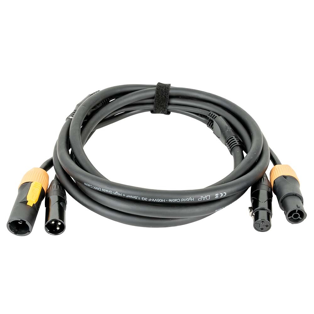DAP DAP FP22 Pro Power True & 3p XLR stroom & DMX combikabel 1,5m