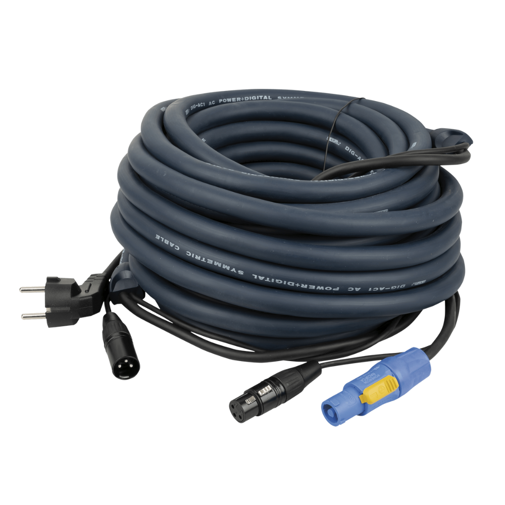 DAP DAP Schuko en XLR male naar Powercon en XLR female kabel 10m