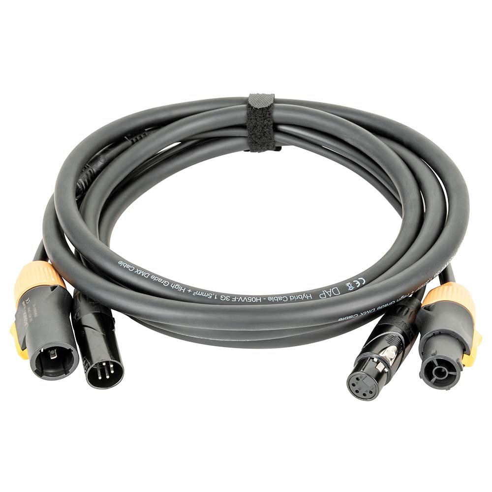 DAP DAP FP23 Pro Power True & 5p XLR stroom & DMX combikabel 3m
