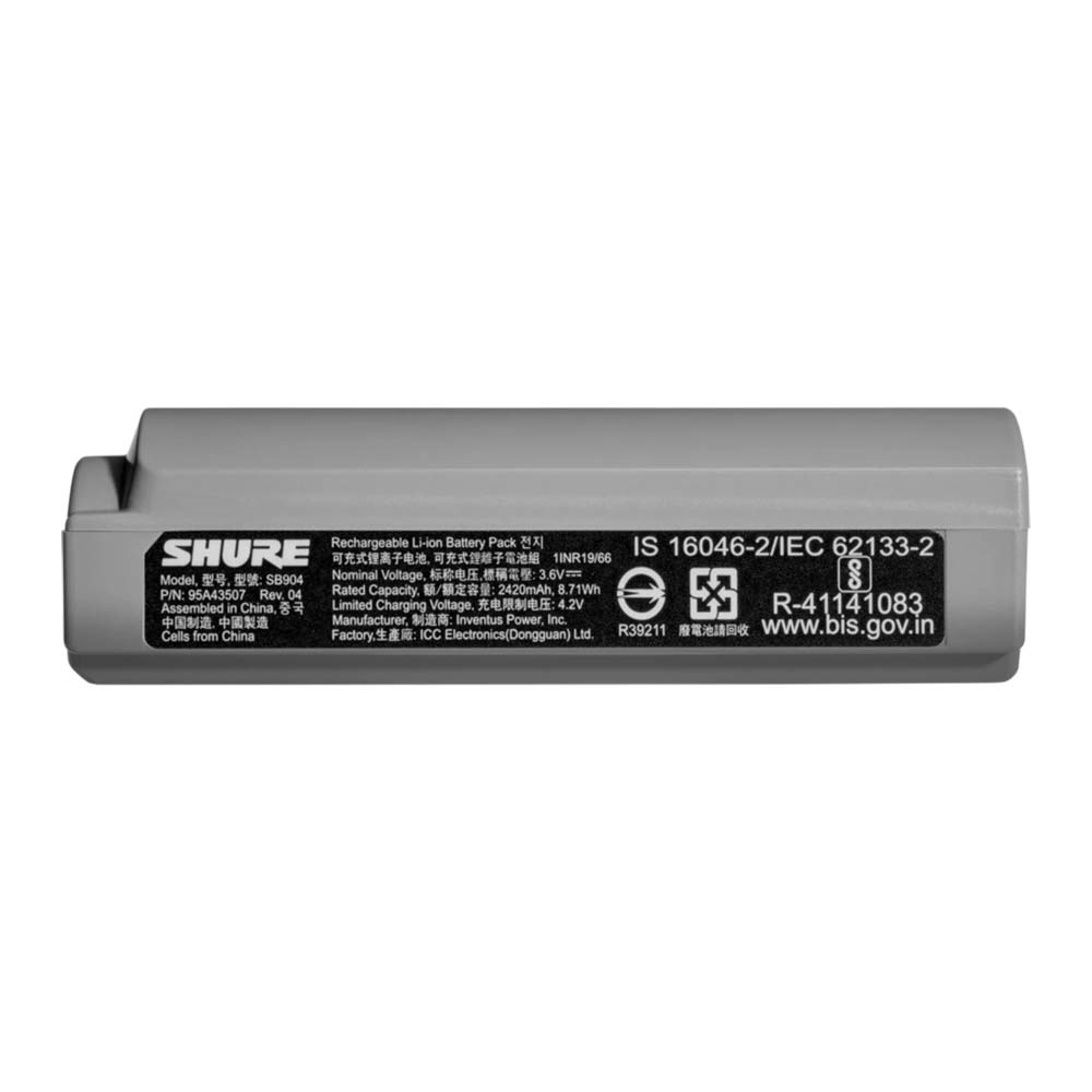 Shure Shure SB904 oplaadbare lithium ion GLXD+ accu