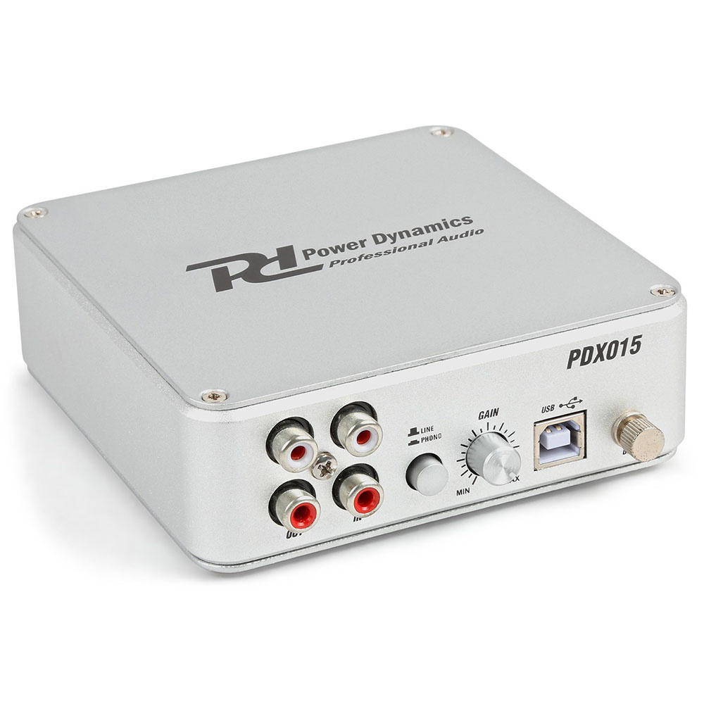 Power Dynamics Power Dynamics PDX015 USB Phono voorversterker met software