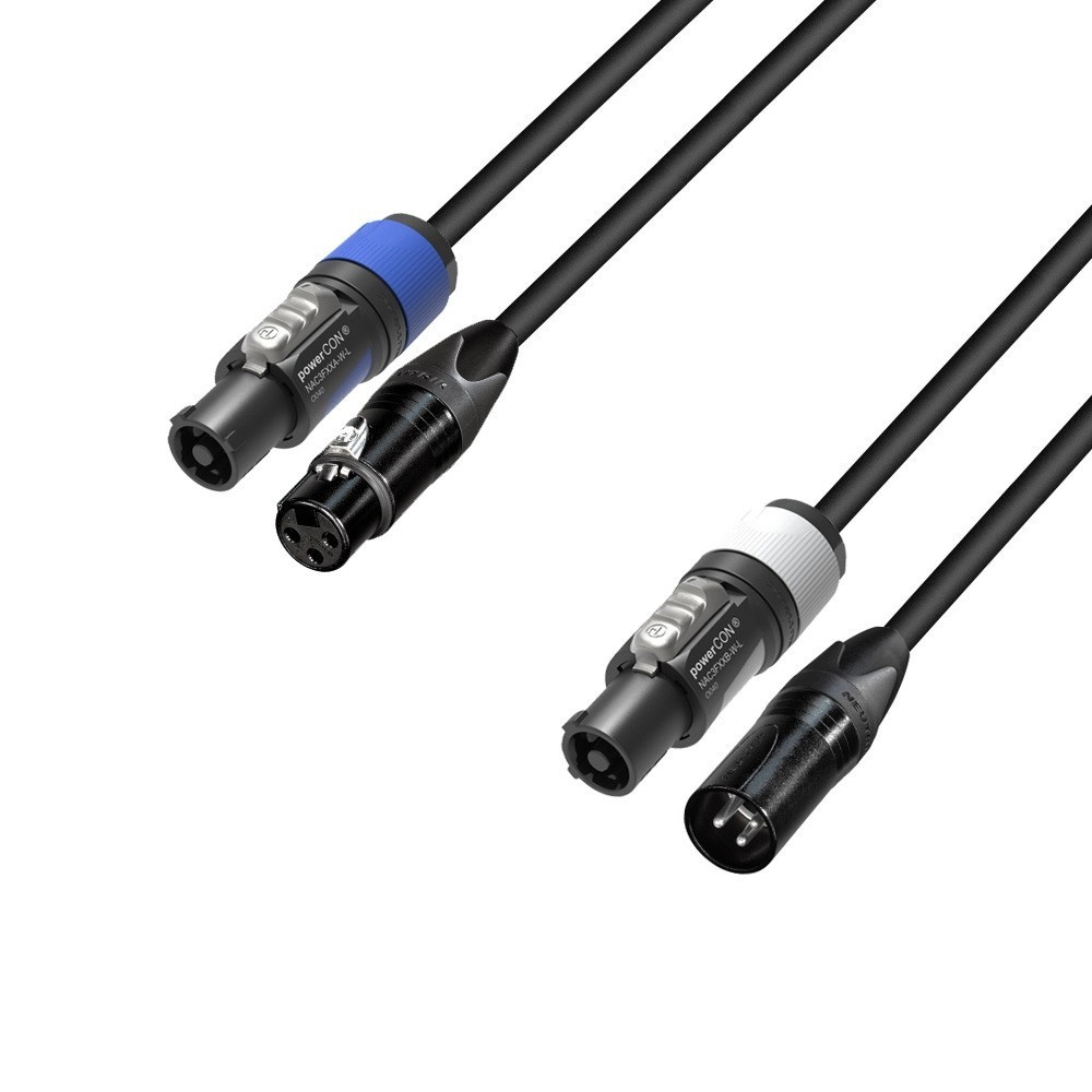 Adam Hall Adam Hall Adam Hall H PCON D 0300 powerCON | 3p XLR | DMX | combi kabel 3m