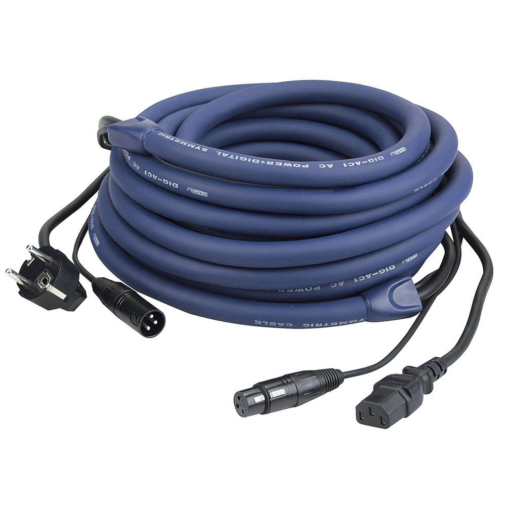 DAP DAP Schuko en XLR male naar Euro en XLR female kabel 15m