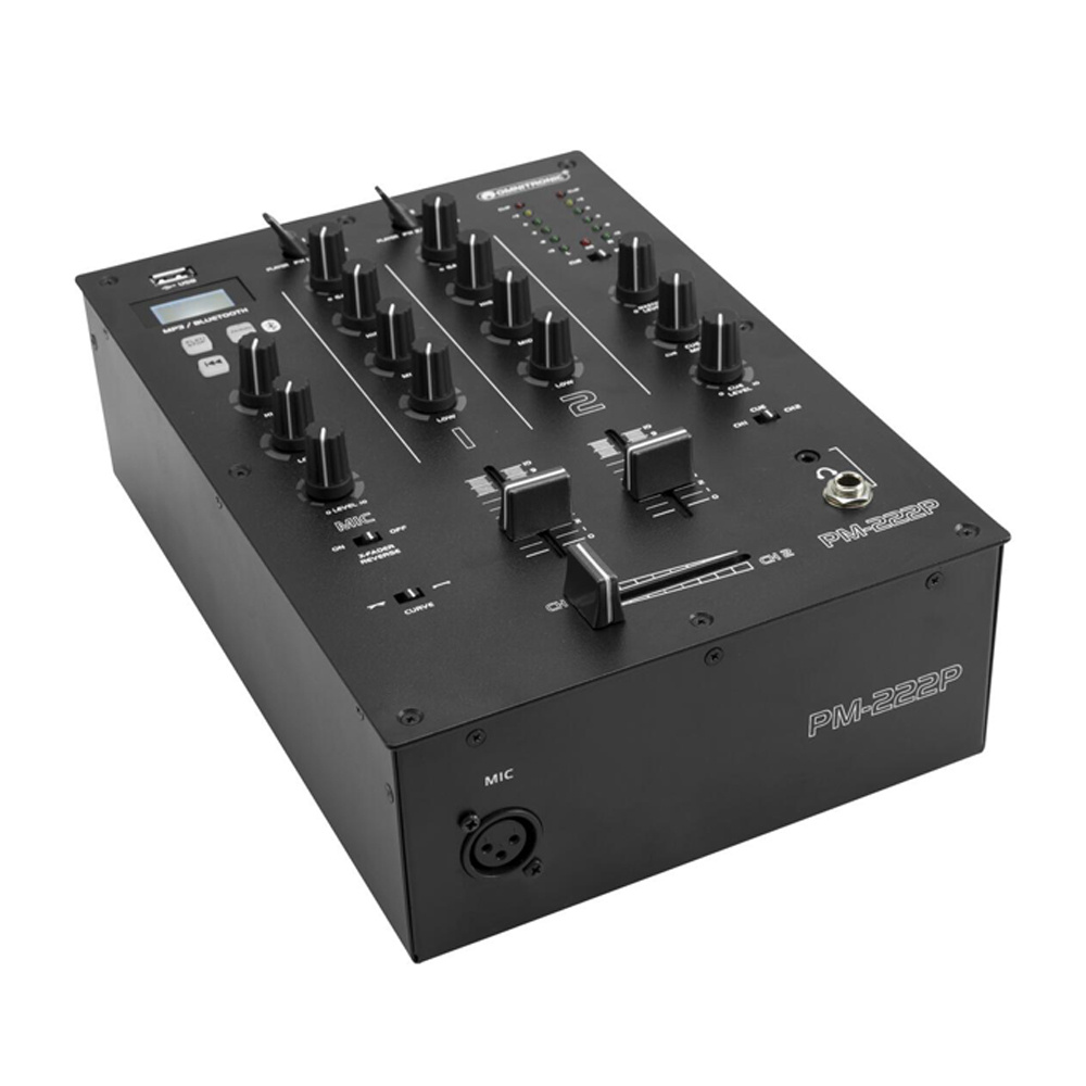 Omnitronic Omnitronic PM-222P 2-kanaals dj-mixer met Bluetooth en MP3 speler