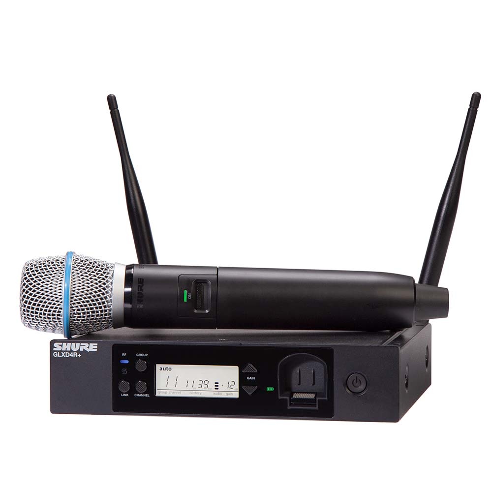 Shure Shure GLXD24R+/B87A draadloze Beta 87A microfoonset rackmount