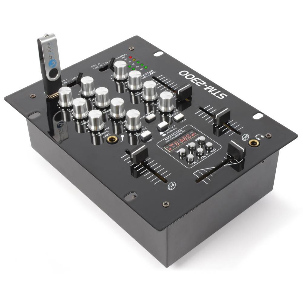 SKYTEC Skytec STM-2300 Mixer 2-Kanaals met USB/MP3-speler