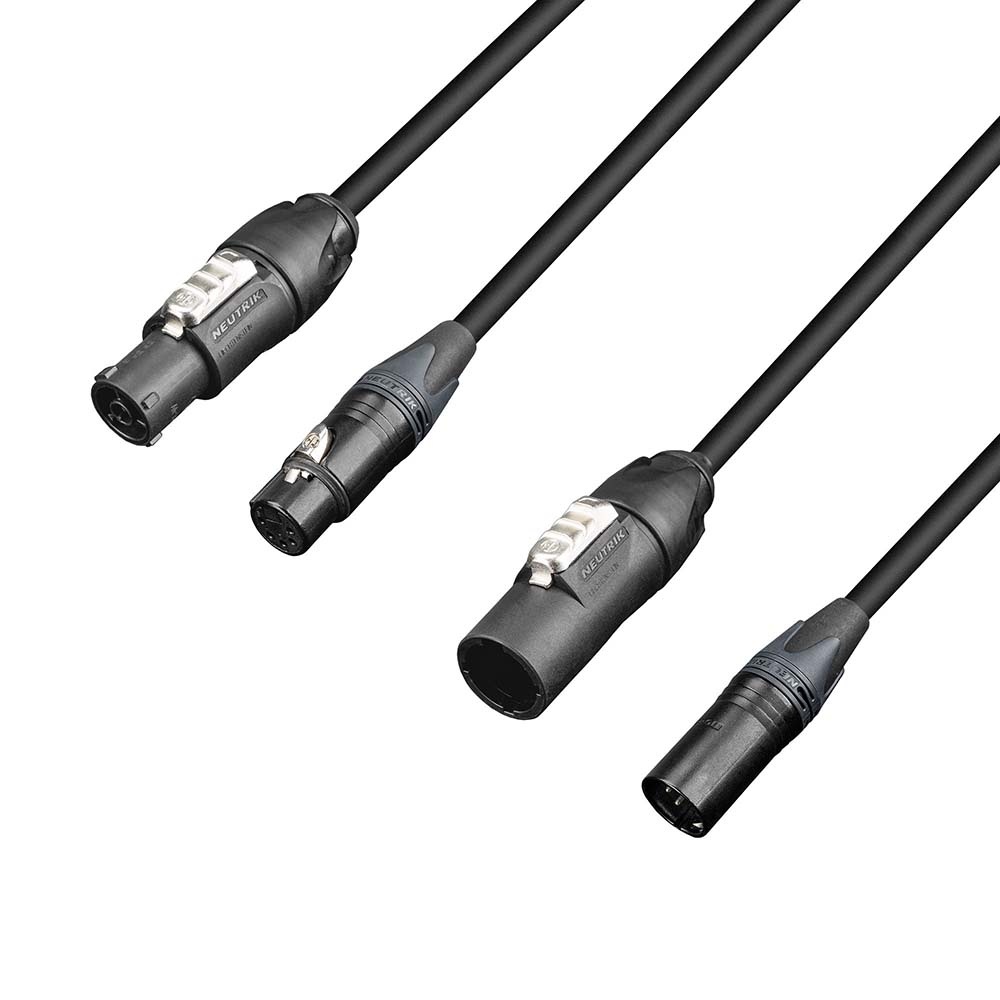 Adam Hall Adam Hall 5 Star HTCON 5D 0500 powerCON True1 & 5p XLR stroom & DMX combikabel 5m