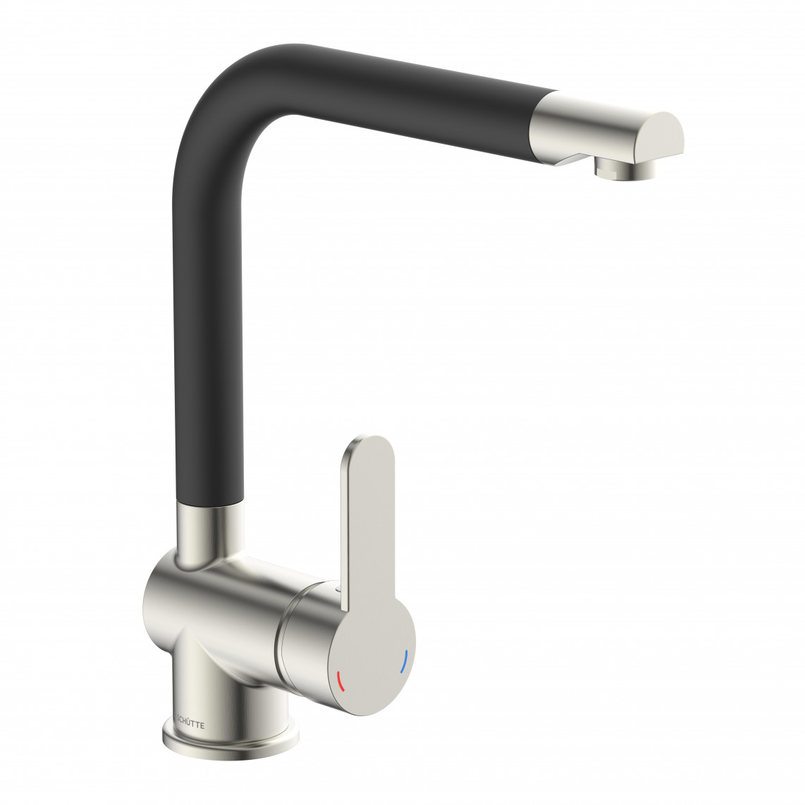 Schütte Schütte Rio Keukenkraan RVS / Mat zwart – Draaibare Uitloop - Rood
