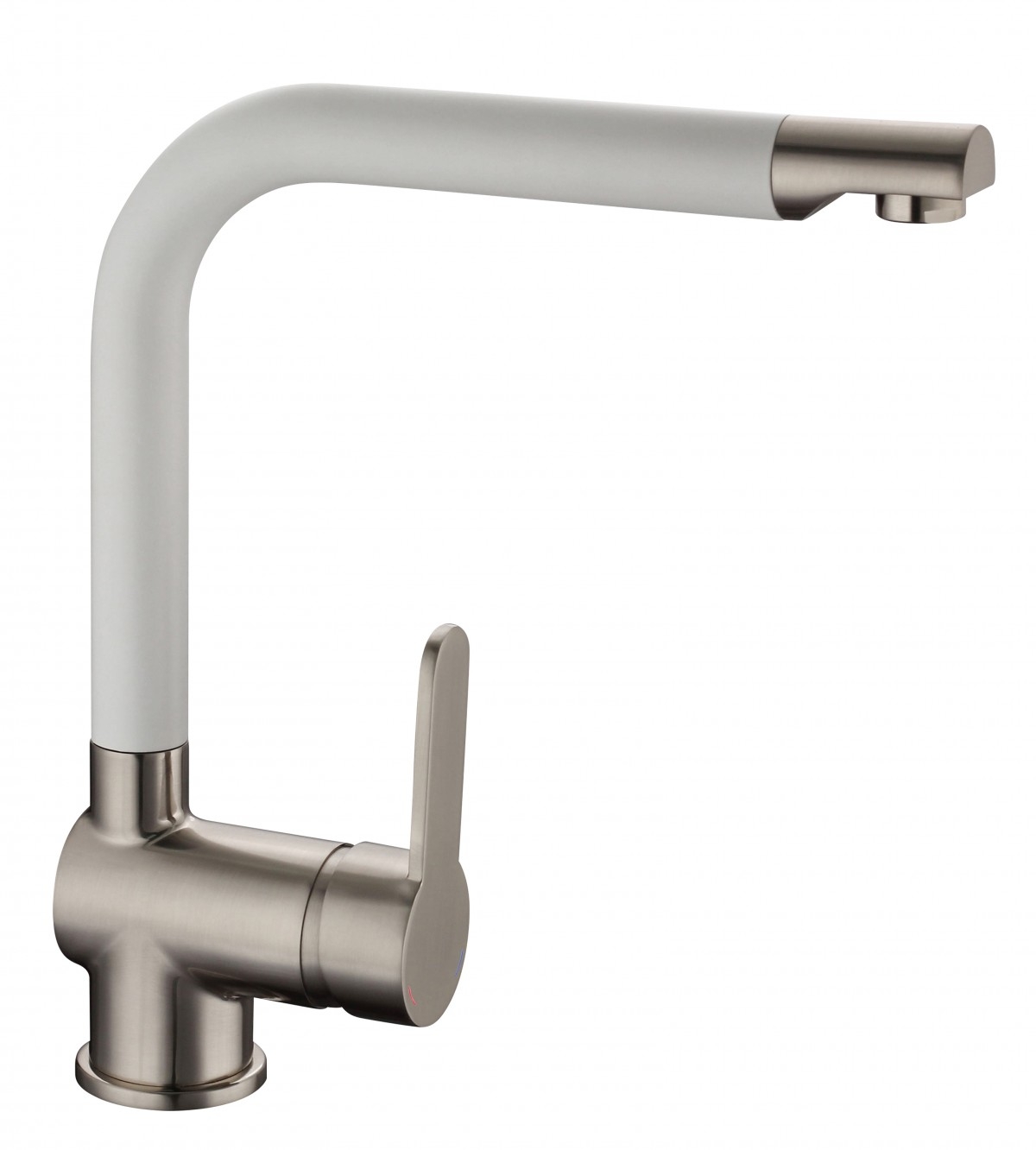 Schütte SCHÜTTE RIO Keukenkraan – Chroom/Wit, Hoge Draaibare Uitloop&Cold-Start - Rood