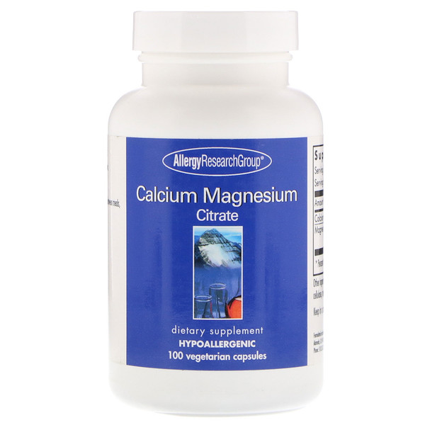 Allergy Research Group Calcium Magnesium Citrate 100 Vegetarian Capsules - Allergy Research Group