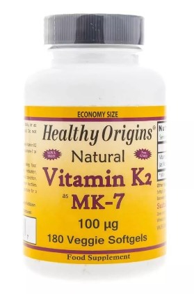 Healthy Origins Natural Vitamin K2 as MK-7 100 mcg (180 Veggie Softgels) - Healthy Origins