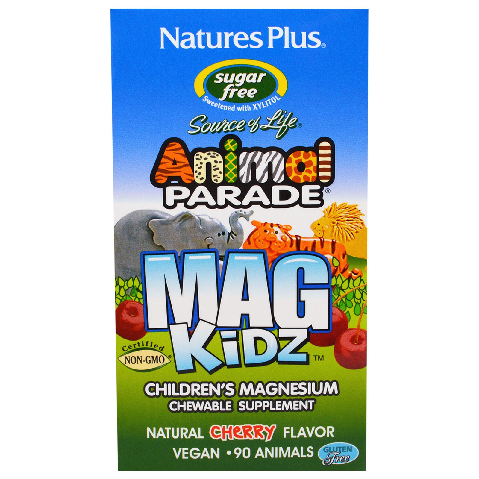 Nature&apos;s Plus MagKidz, Children&apos;s Magnesium, Natural Cherry Flavor (90 Animals) - Nature&apos;s Plus