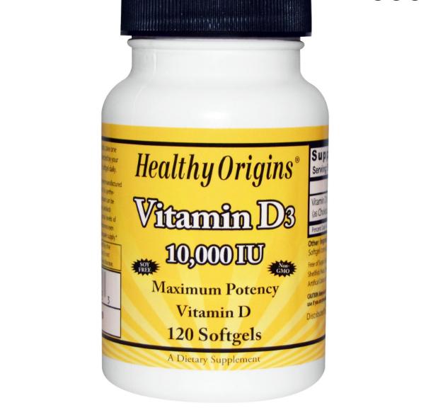 Healthy Origins Vitamine D3, 10.000 IE (120 softgels) - Healthy Origins