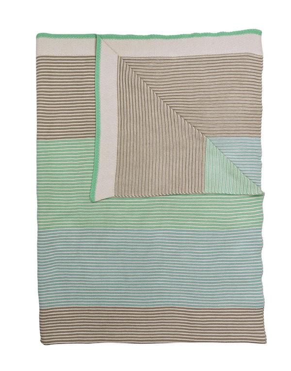 Pip Studio Pip Studio Blockstripe Throw Light Green - Groen