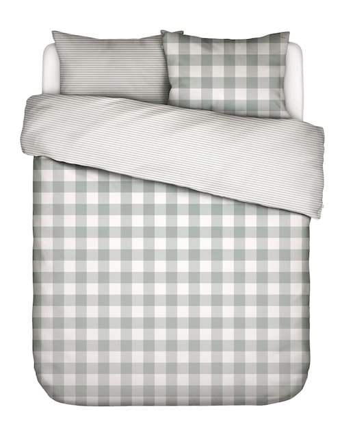 Essenza Essenza Chess Dusty green Dekbedovertrek - Groen