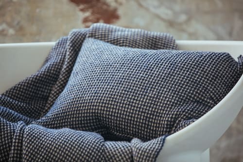 Vandyck Vandyck home 95 plaid blue ink bedsprei - Blauw