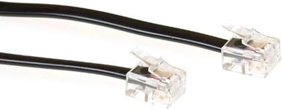 ACT RJ11 Telefoonkabel 1m M/M zwart