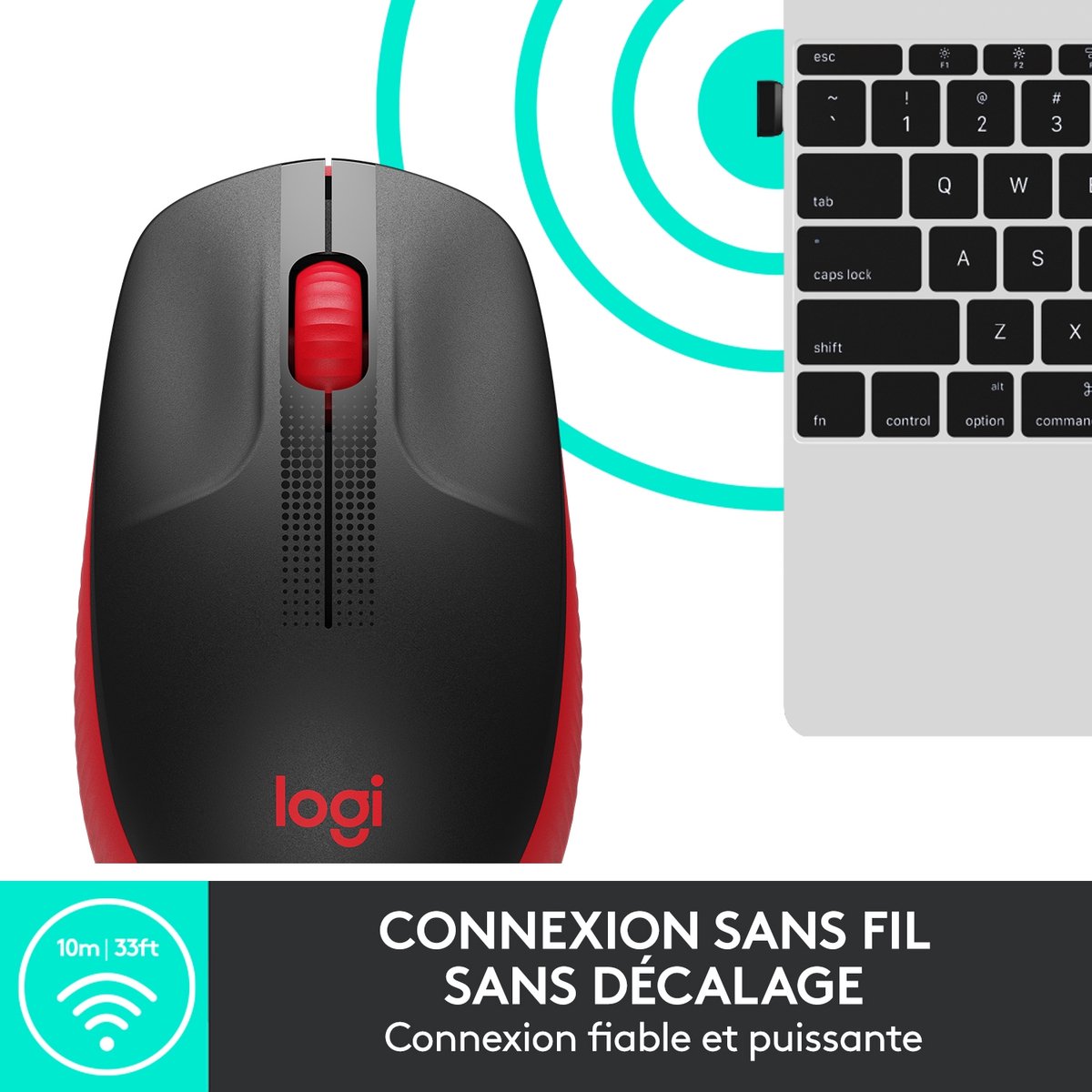 Logitech M190 Draadloze Muis - Rood