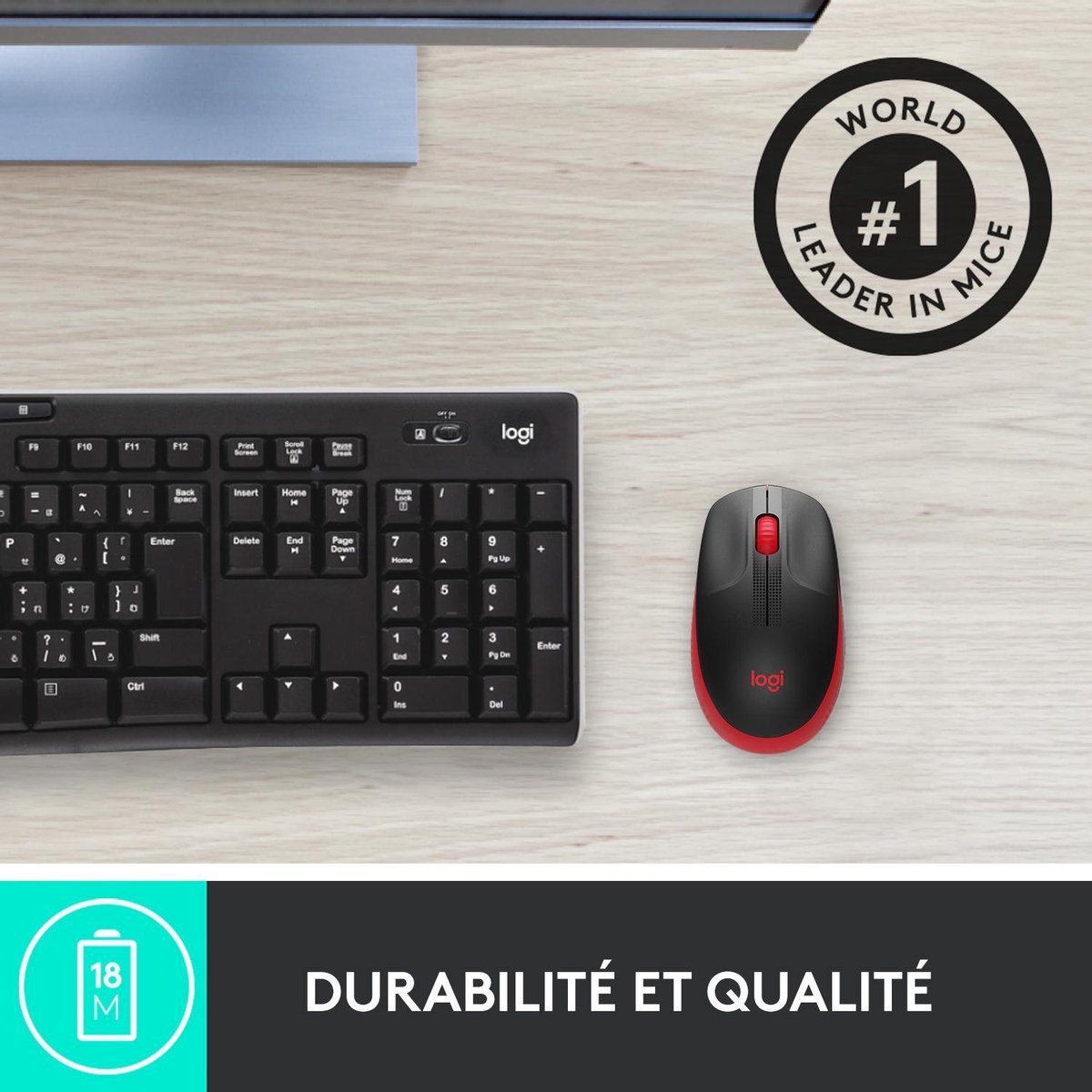 Logitech M190 Draadloze Muis - Rood