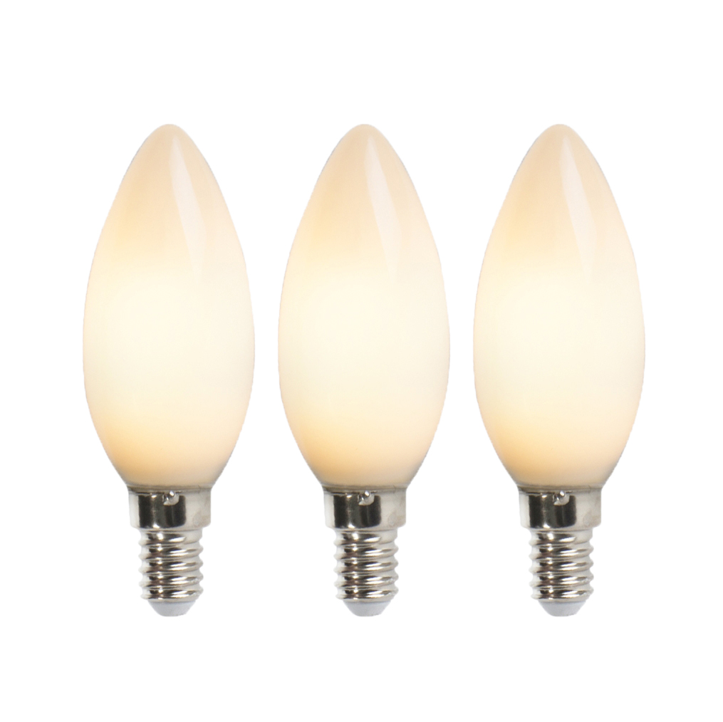 Set van 3 E14 LED kaarslampen B35 opaal 2W 180 lm 2350K