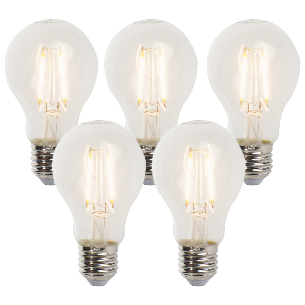 Set van 5 E27 dimbare LED lampen A60 5W 470 lm 2700K