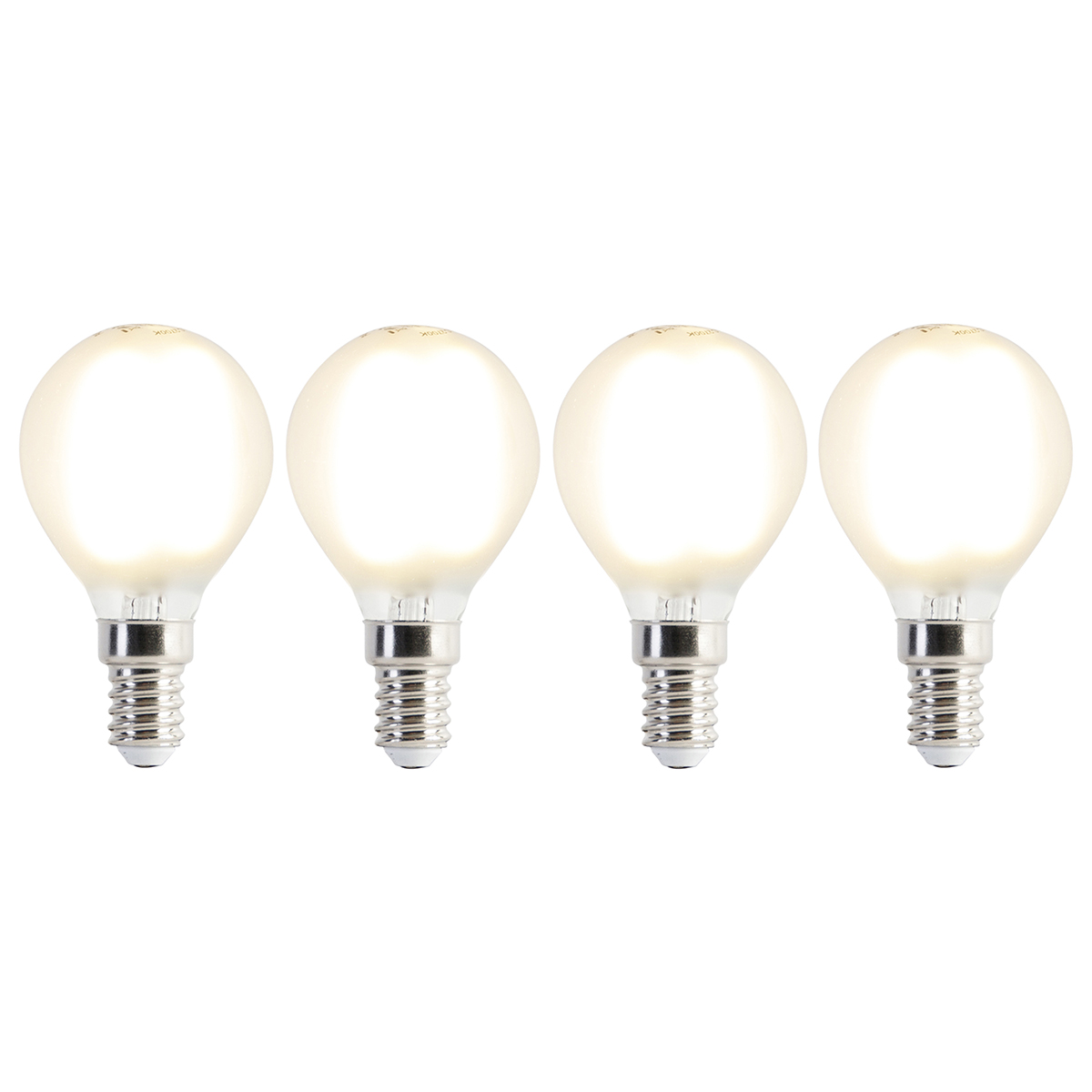 Set van 4 E14 LED lampen P45 mat 3,5W 360 lm 2700K