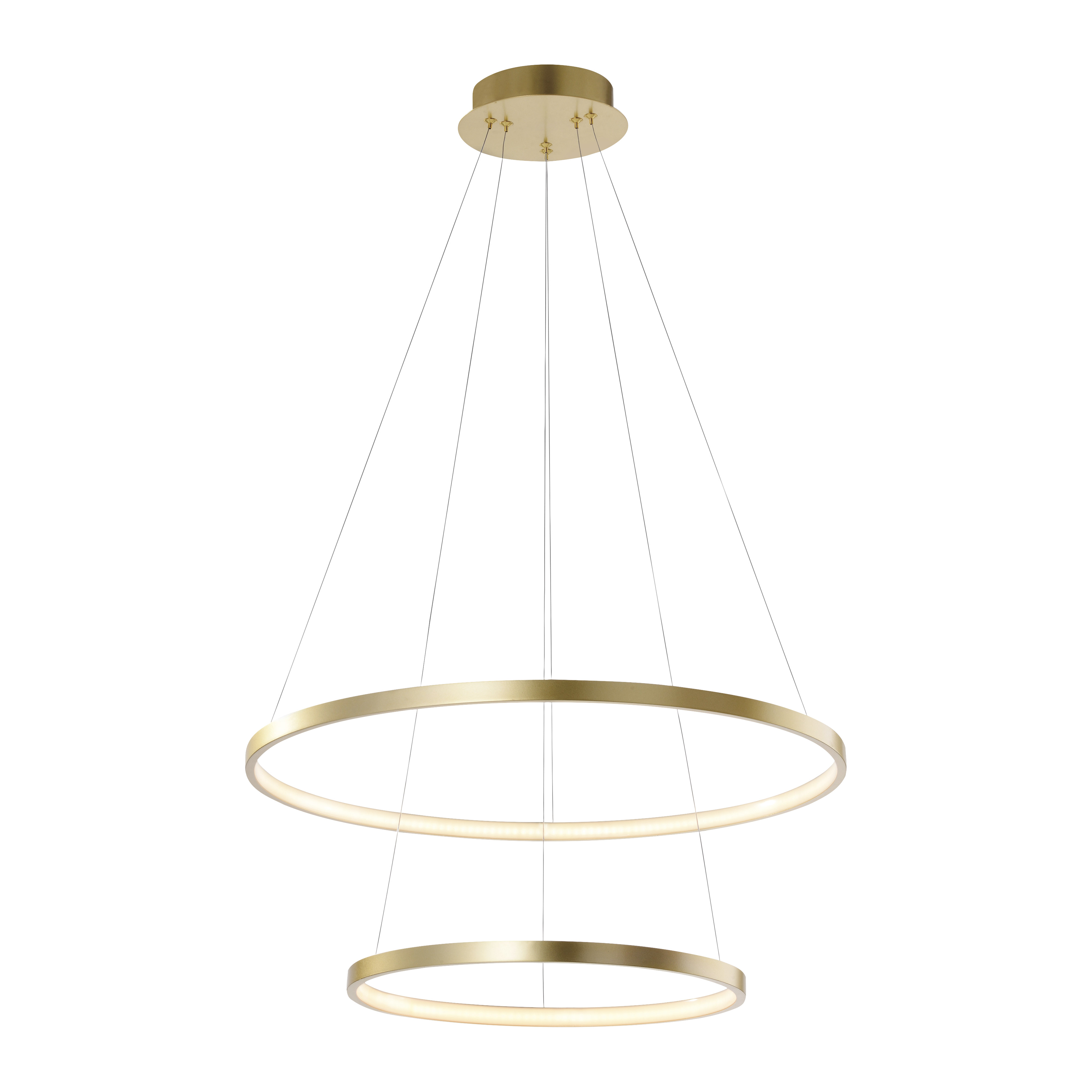 LeuchtenDirekt Moderne ring hanglamp goud incl. LED - Anella Duo