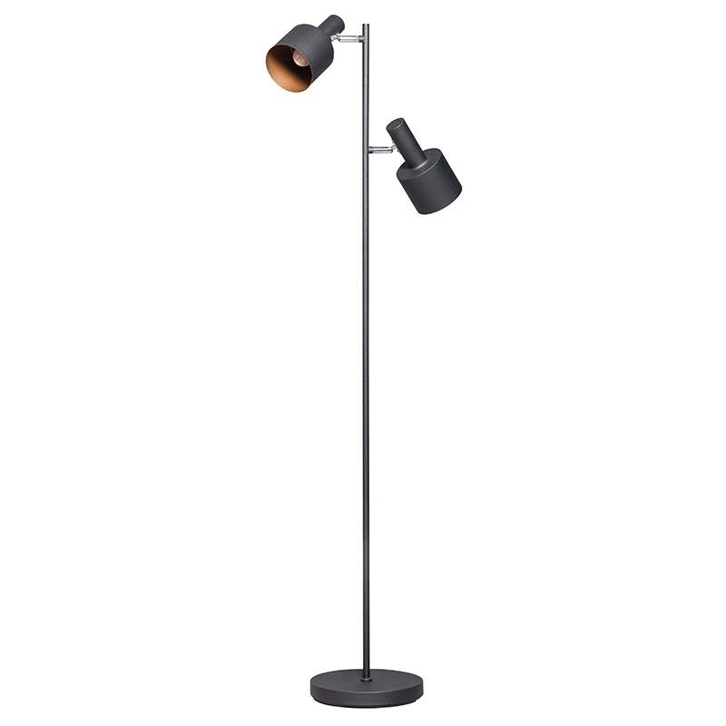 ETH Moderne vloerlamp met 2 spots - Conter - Zwart