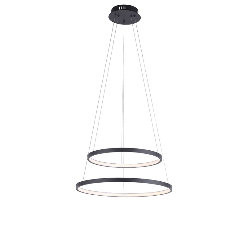 LeuchtenDirekt Moderne ring hanglamp antraciet incl. LED dimbaar - Anella Duo