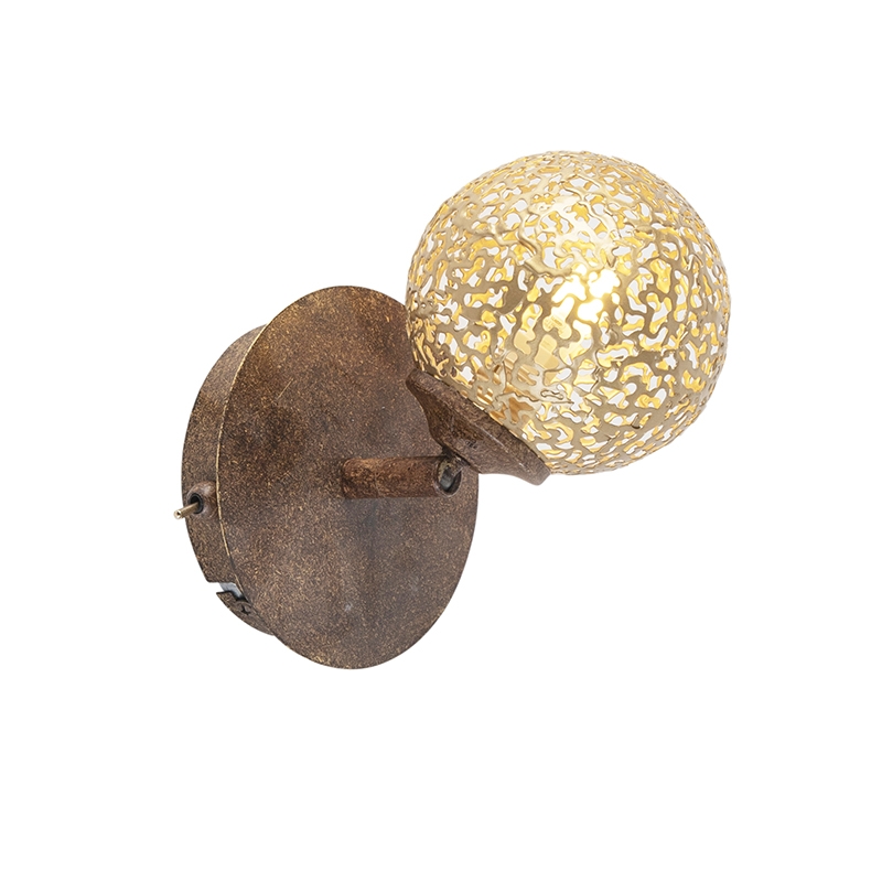 Paul Neuhaus Wandlamp roestbruin verstelbaar met schakelaar - Kreta