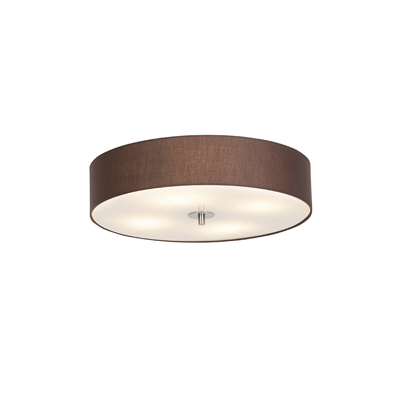 QAZQA Landelijke plafondlamp 50 cm - Drum - Bruin