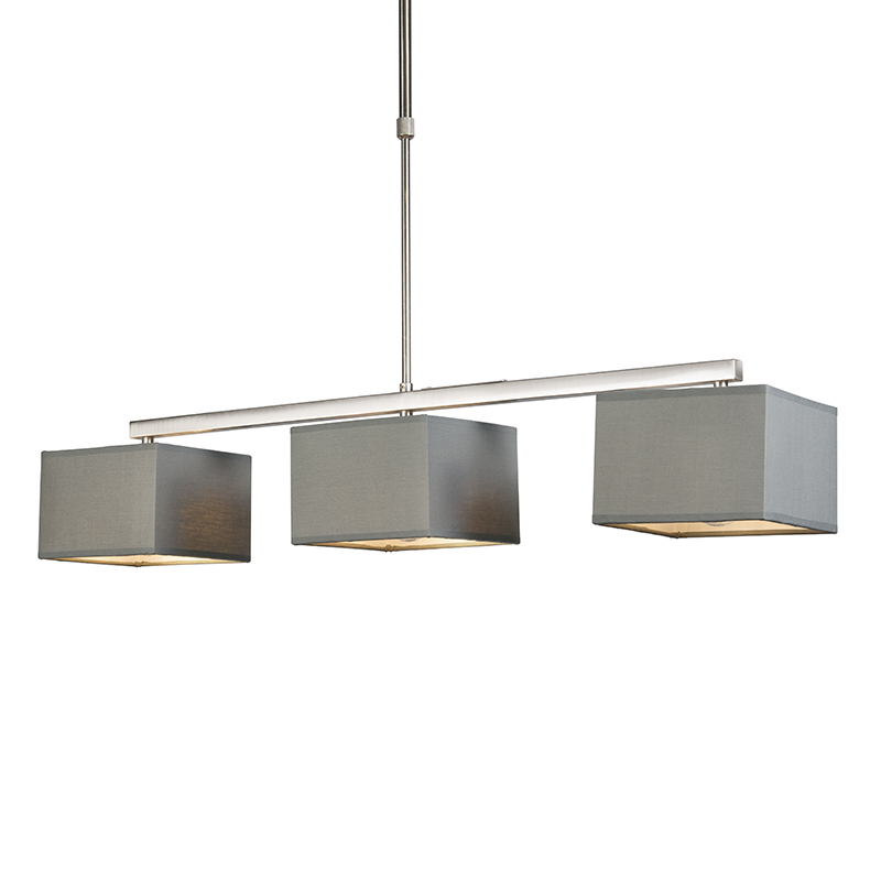 QAZQA Hanglamp VT 3 - Grijs