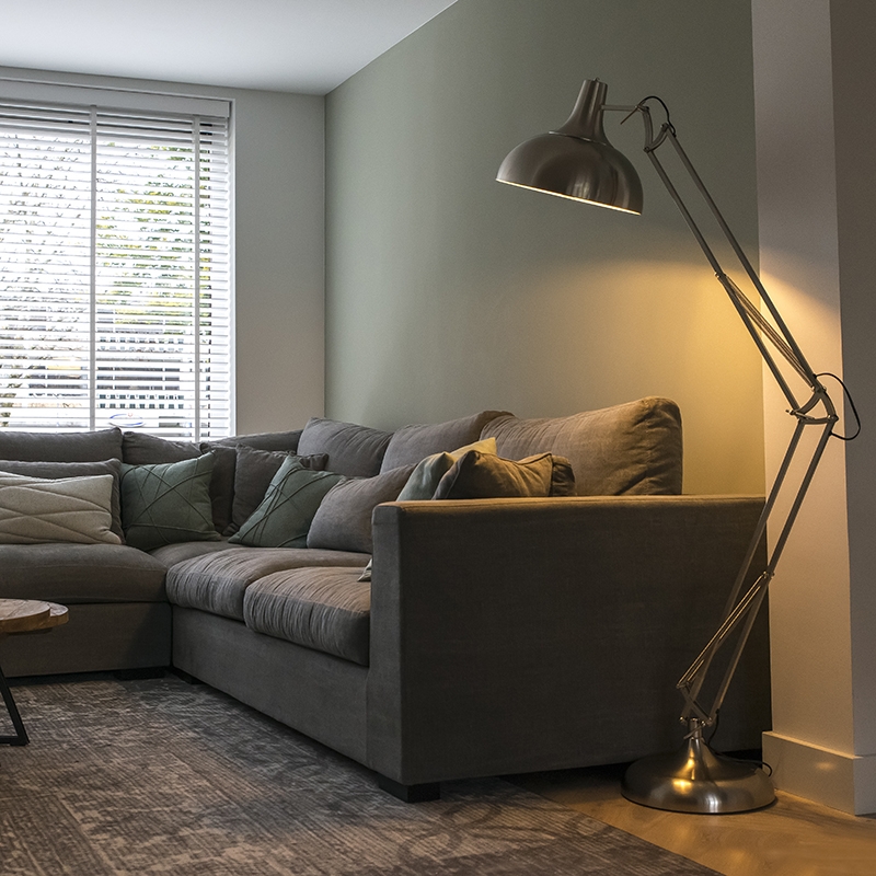 QAZQA Design vloerlamp staal - Hobby