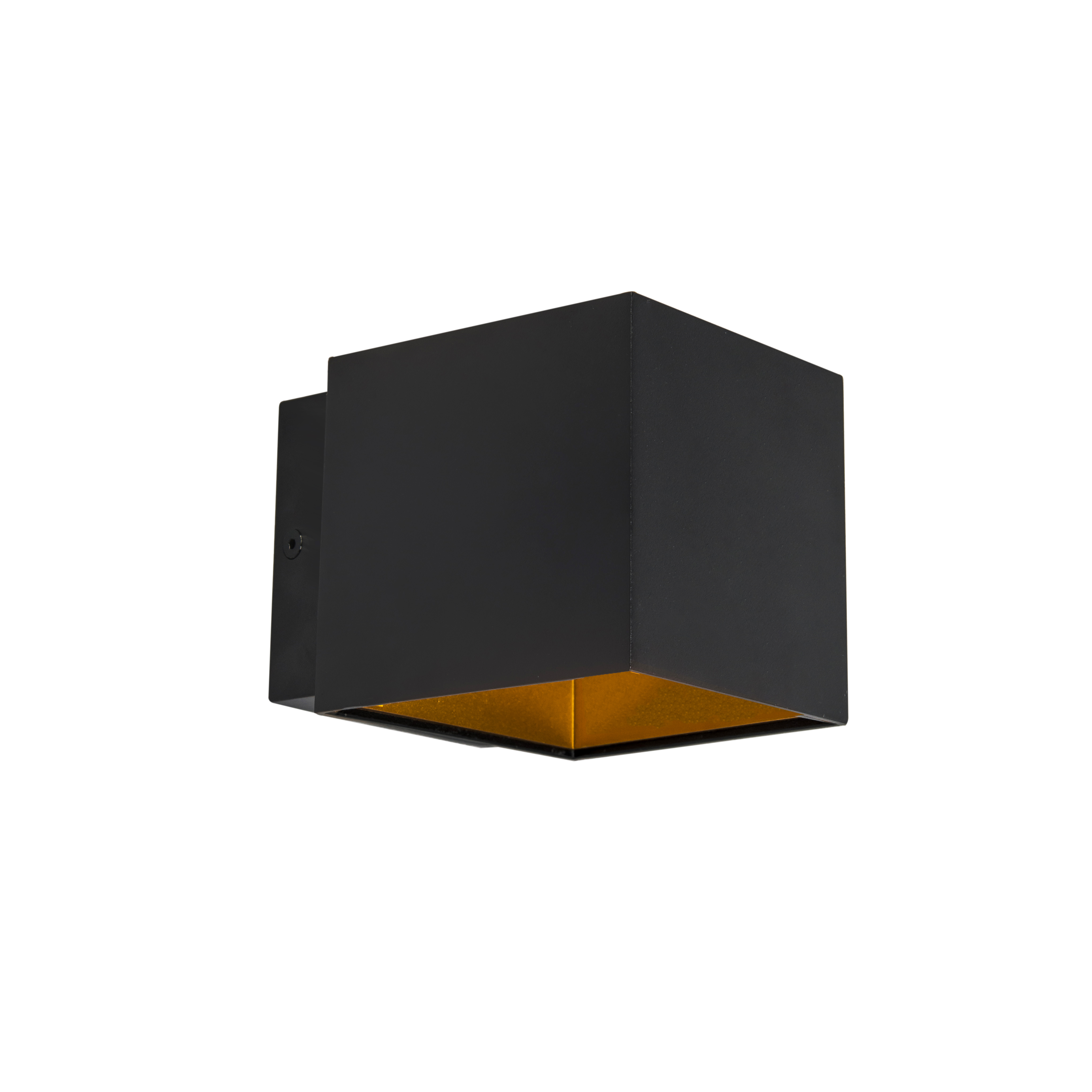 QAZQA Design wandlamp/goud incl. LED - Caja - Zwart