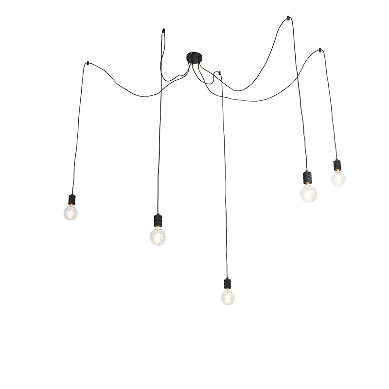 QAZQA Design hanglamp 5-lichts - Cavalux - Zwart