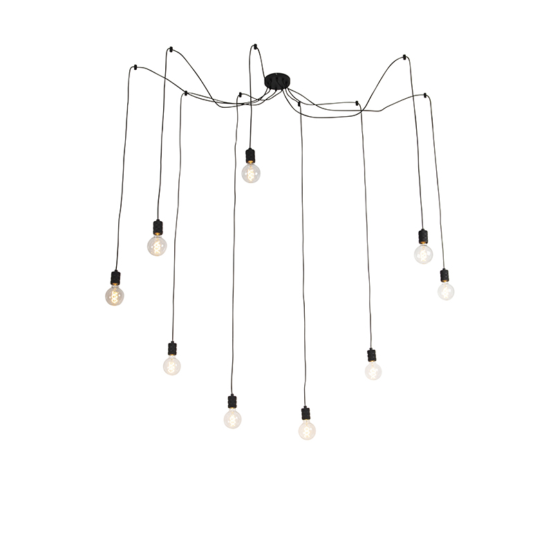 QAZQA Design hanglamp 9-lichts - Cavalux - Zwart