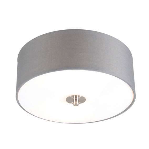 QAZQA Landelijke plafondlamp 30 cm - Drum - Grijs