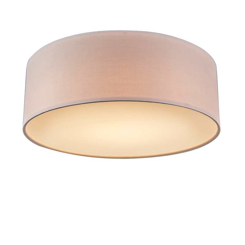 QAZQA Plafondlamp 30 cm incl. LED - Drum LED - Roze