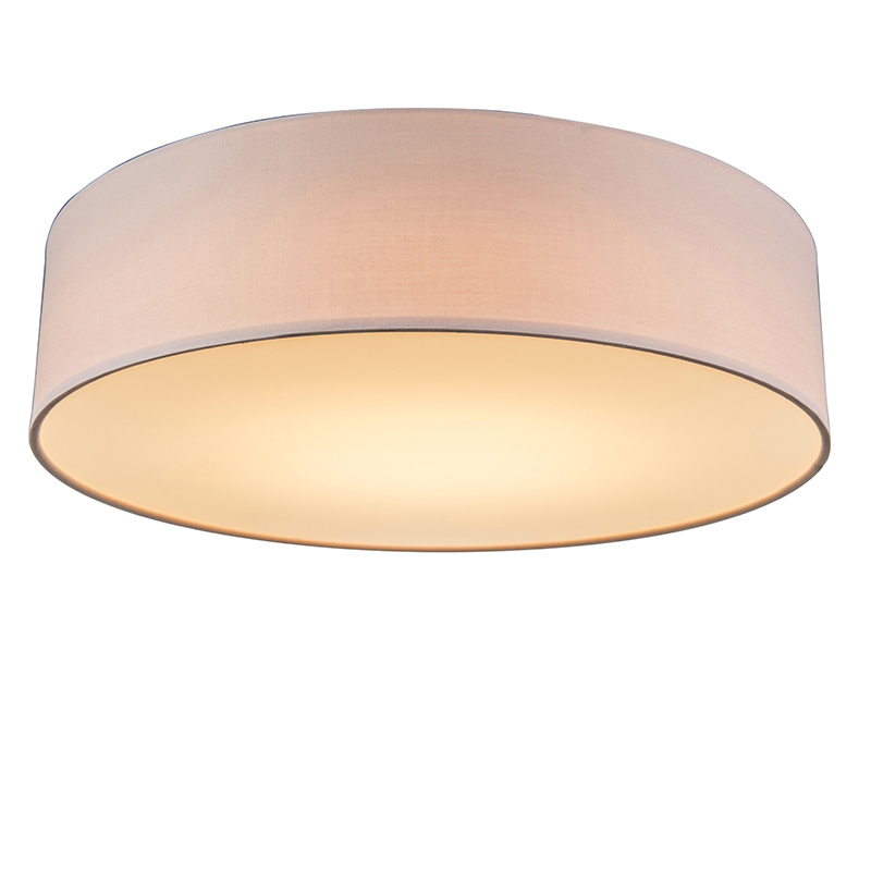 QAZQA Plafondlamp 40 cm incl. LED - Drum LED - Roze