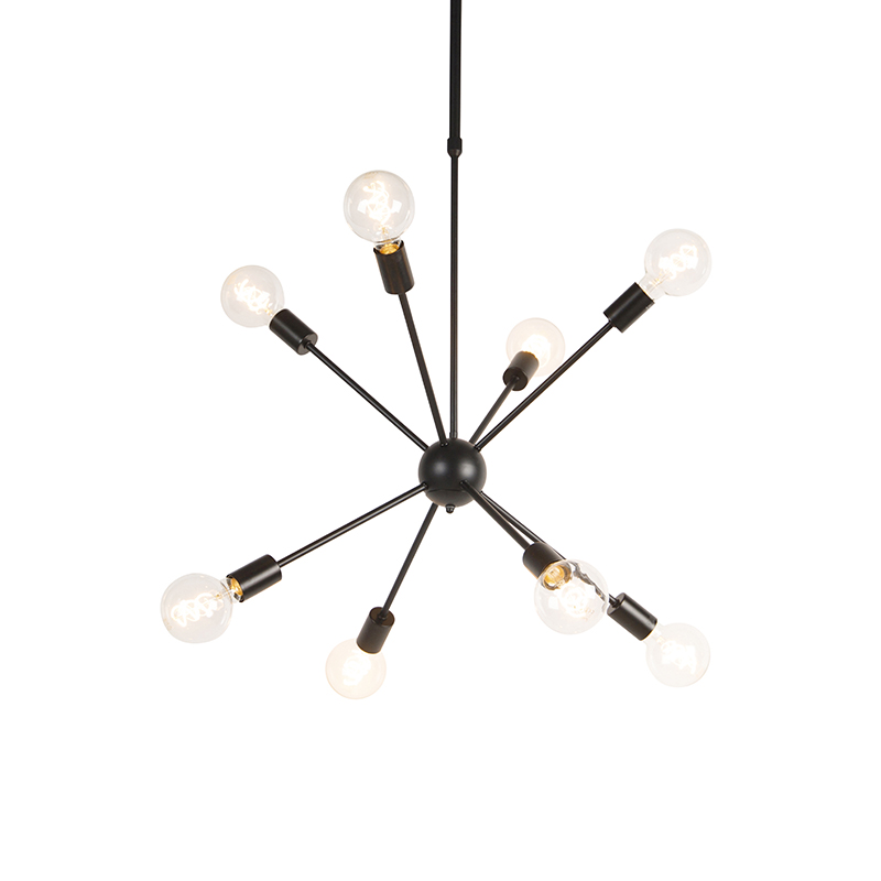 QAZQA Design hanglamp 8-lichts - Sputnik - Zwart