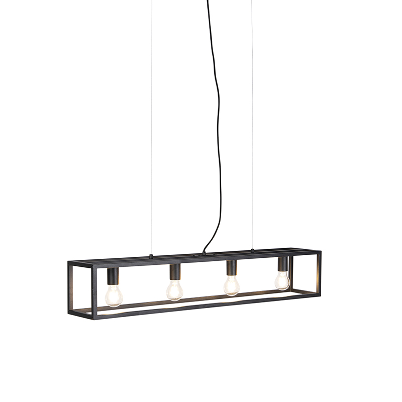 QAZQA Industriële hanglamp - Cage 4 - Zwart