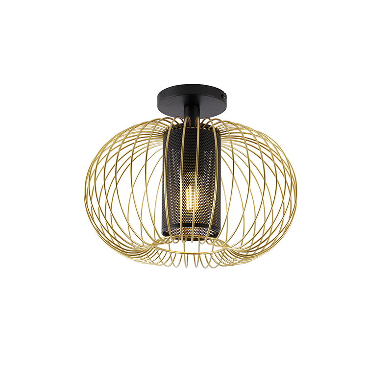 QAZQA Design plafondlamp met zwart - Marnie - Goud