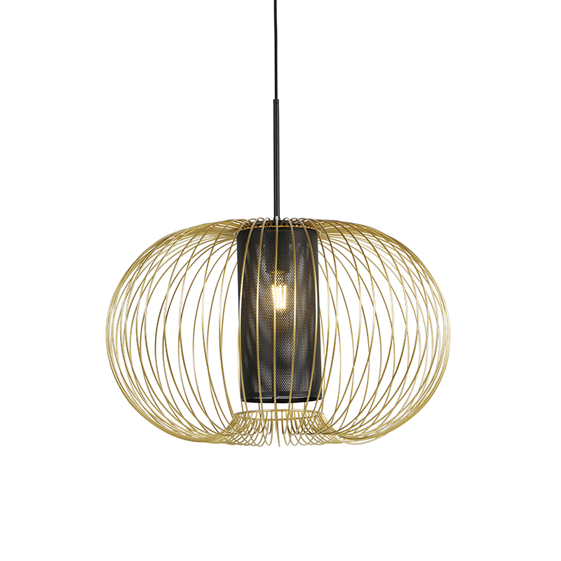 QAZQA Design hanglamp goud met zwart 60 cm - Marnie