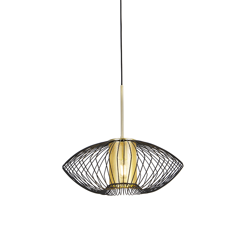 QAZQA Design hanglamp goud met zwart 50 cm - Dobrado