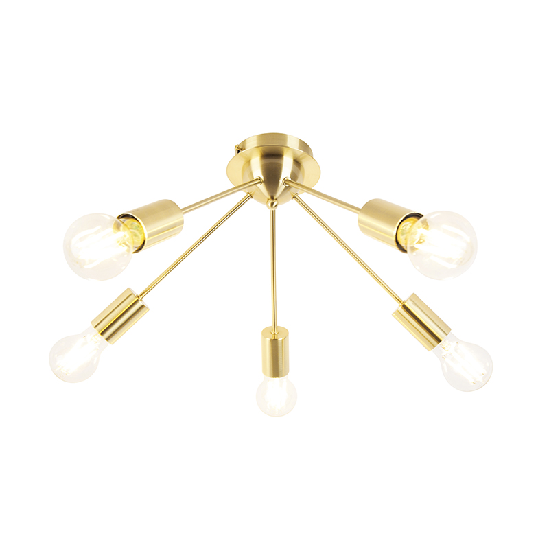 QAZQA Art deco plafondlamp goud rond 5-lichts -Facil