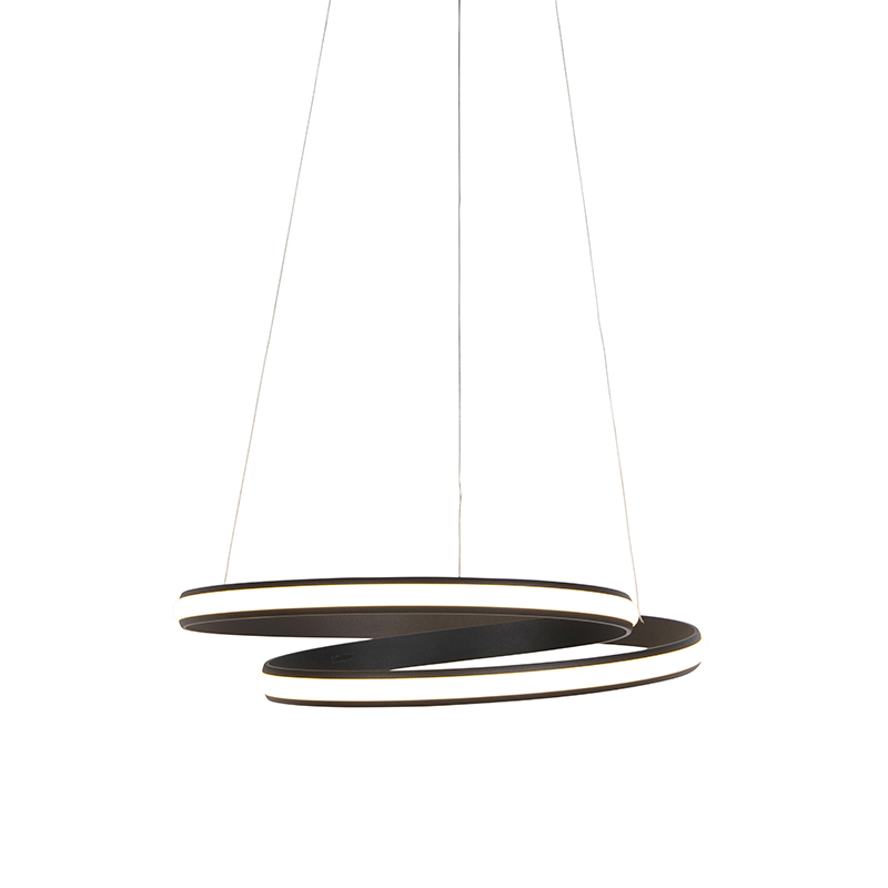 QAZQA Design hanglamp 55 cm incl. LED - Rowan - Zwart