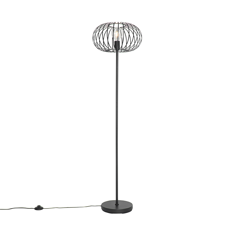 QAZQA Design vloerlamp - Johanna - Zwart